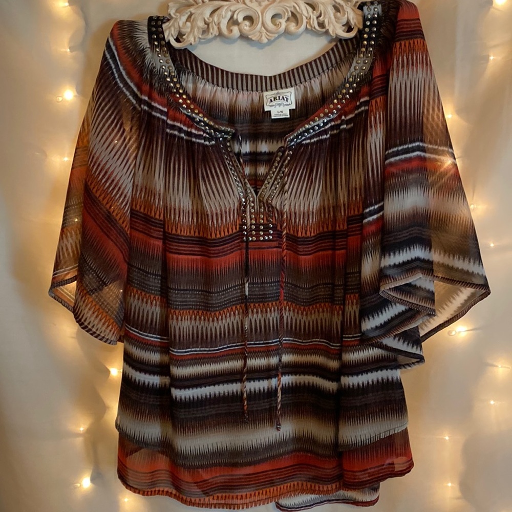 Ariat boho sheer shirt